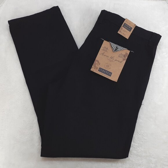 Across the Pond Signature Chino Pant Mens 38x30 Slim Fit Stretch Black NWT New - Picture 1 of 13